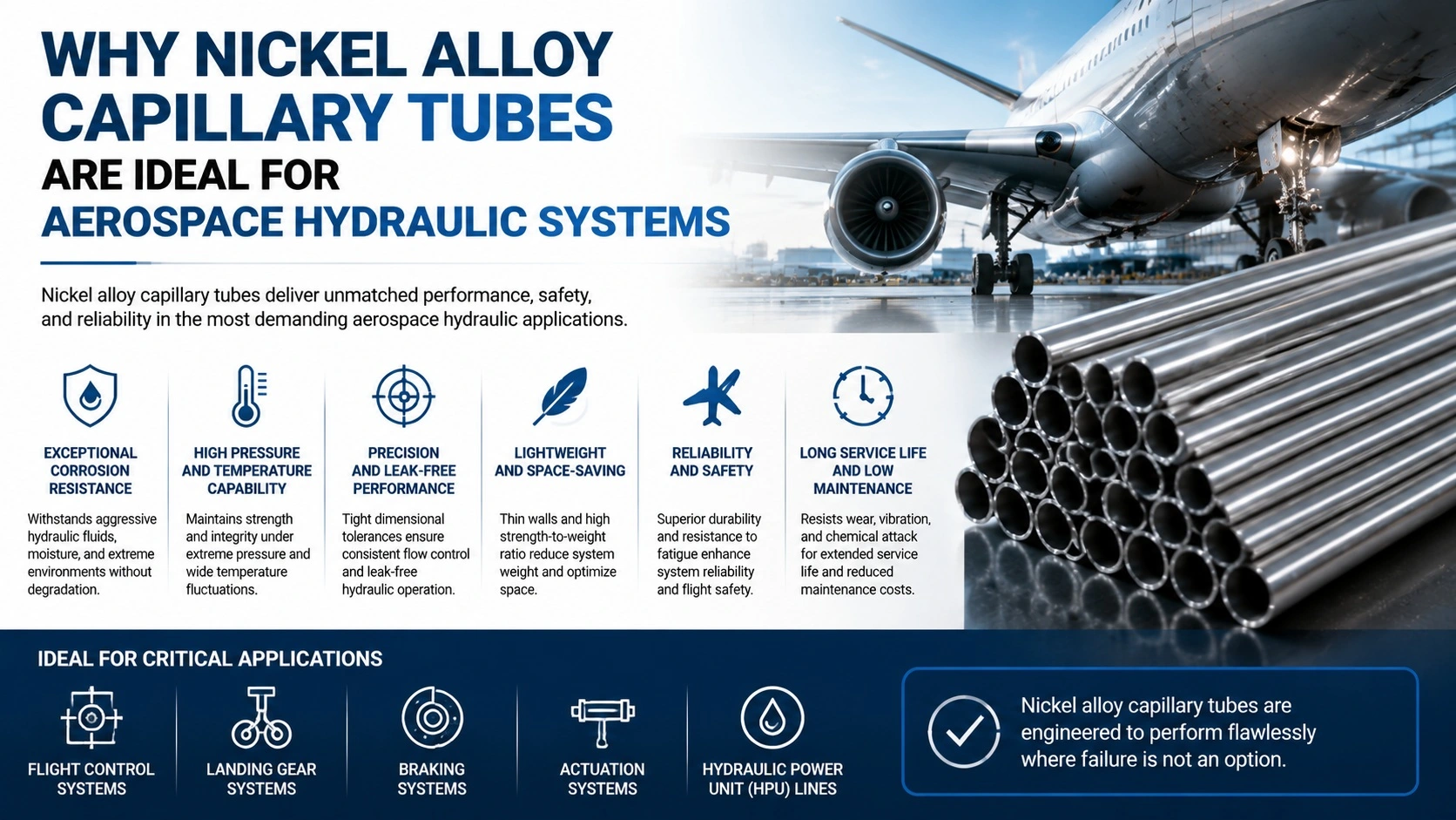 Why Nickel Alloy Capillary Tubes Are Ideal for Aerospace Hydraulic Systems Why Nickel Alloy Capillary Tubes Are Ideal for Aerospace Hydraulic Systems