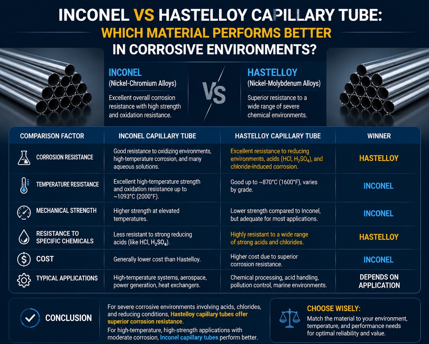 Inconel vs Hastelloy Capillary Tube: Which Material Performs Better in Corrosive Environments?